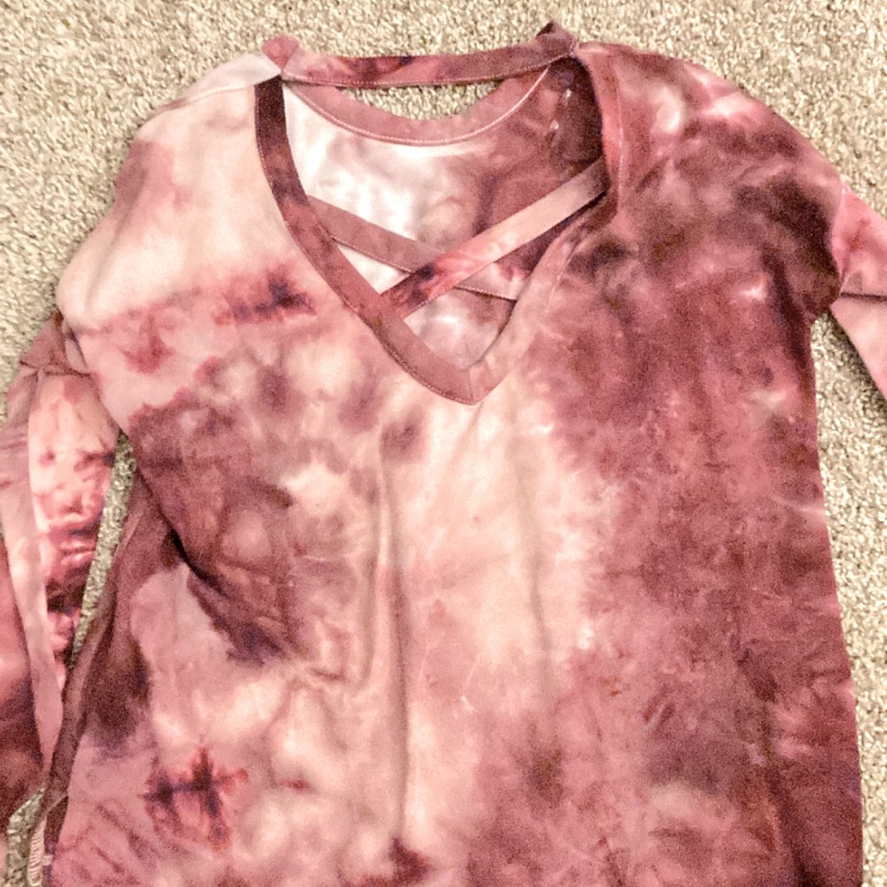 Tie Dye Sweater with Criss Cross Back